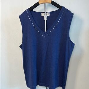 Norton Women's Navy Embellished Tank Top